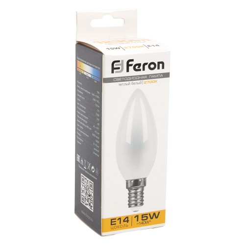 Лампа светодиодная Feron LB-717 Свеча E14 15W 230V 2700K 38255
