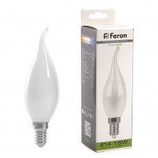 Лампа светодиодная Feron LB-718 Свеча на ветру E14 15W 4000K 38262