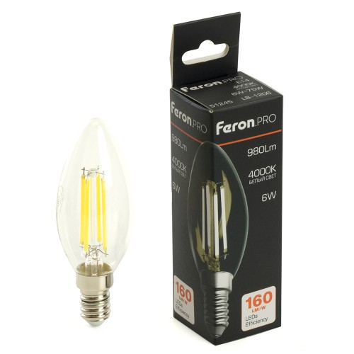 Лампа светодиодная Feron.PRO LB-1206 Свеча E14 6W 175-265V 4000K 51245