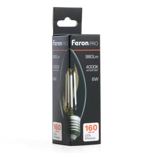 Лампа светодиодная Feron.PRO LB-1206 Свеча E27 6W 175-265V 4000K 51239