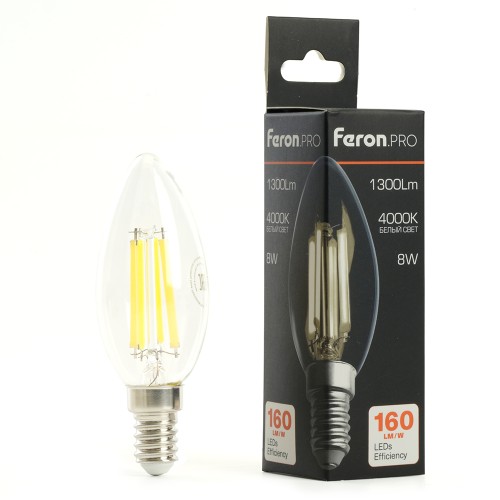 Лампа светодиодная Feron.PRO LB-1208 Свеча E14 8W 175-265V 4000K 51248