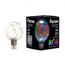 Лампа светодиодная Feron LB-381 E27 3W RGB