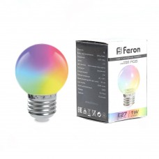 Лампа светодиодная Feron LB-371 Шар матовый E27 3W RGB быстрая смена цвета 38127
