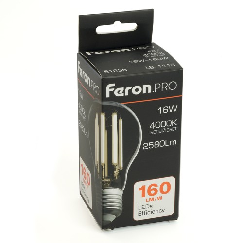 Лампа светодиодная Feron.PRO LB-1116 Шар E27 16W 175-265V 4000K 51236