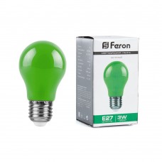 Лампа светодиодная Feron LB-375 E27 3W 230V зеленый 25922