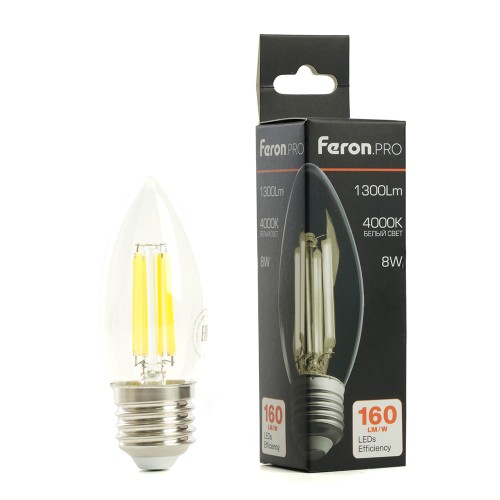 Лампа светодиодная Feron.PRO LB-1208 Свеча E27 8W 175-265V 4000K 51242