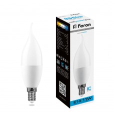 Лампа светодиодная Feron LB-770 Свеча на ветру E14 11W 175-265V 6400K 25952