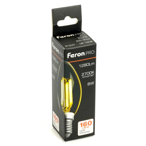 Лампа светодиодная Feron.PRO LB-1208 Свеча E14 8W 175-265V 2700K 51247