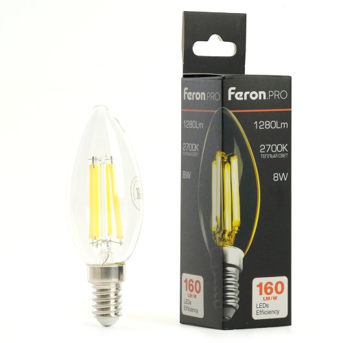 Лампа светодиодная Feron.PRO LB-1208 Свеча E14 8W 175-265V 2700K 51247