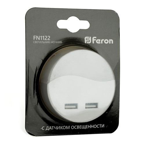 Светильник ночник Feron c 2мя USB выходами, FN1122 0,5W 230V, белый 41021