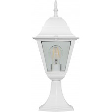 Светильник садово-парковый Feron 4104/PL4104 четырехгранный на постамент 60W E27 230V, белый 11019