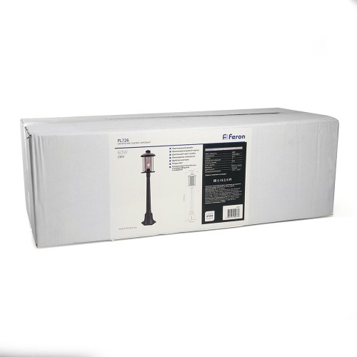 Светильник садово-парковый Feron PL726 столб 60W E27 230V, черный 48391