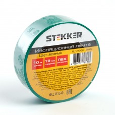 Изоляционная лента STEKKER INTP01319-10 0,13*19 10 м. зеленая 39906