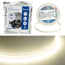 Светодиодная LED лента Feron LS503 240SMD(2835)/м 22Вт/м 24V 5000*10*1.22мм 4000К, IP20