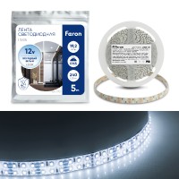 Cветодиодная LED лента Feron LS615, 240SMD(2835)/м 19.2Вт/м 5м IP65 12V 6500К