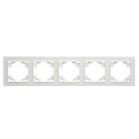 Рамка 5-местная горизонтальная STEKKER, PPFR00-9005-01, серия Эрна, белый 39620