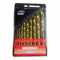 Сверла по металлу спиральные 1, 2, 3, 4, 5, 6, 7, 8, 9, 10мм HSS-TiN, набор 10 предметов "H-D" Сверла по металлу спиральные 1, 2, 3, 4, 5, 6, 7, 8, 9, 10мм HSS-TiN, набор 10 предметов "H-D"