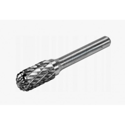 Шарошка металлическая цилиндрическая с закругленным кончиком 10х16x56мм для обработки металла "H-D"