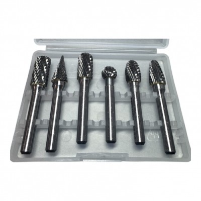 Шарошки металлические для обработки металла 10мм, набор 6 предметов "H-D"