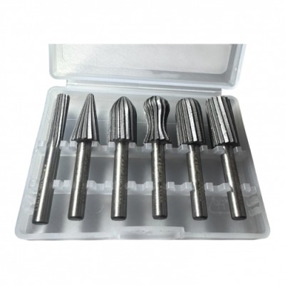 Шарошки металлические для обработки металла 13мм, набор 6 предметов "H-D"