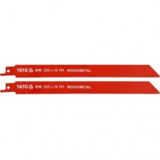 Полотна для сабельной пилы BI-METAL 225мм 10TPI (2шт) "Yato"