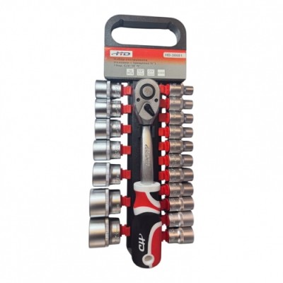 Набор инструментов (головки + трещотка 1/2") 19пр. CrV "H-D"