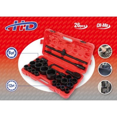 <i class="fa fa-heart"></i> Набор инструментов ударных 26пр, 3/4" (6гр: 17-50мм, 12гр: 36мм) 1" (6гр: 55, 60, 65мм) CrMo "H-D" <i class="fa fa-heart"></i> Набор инструментов ударных 26пр, 3/4" (6гр: 17-50мм, 12гр: 36мм) 1" (6гр: 55, 60, 65мм) CrMo "H-D"