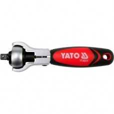 Ключ трещоточный для головок и бит шарнирный 1/4" Т72 115мм "Yato"