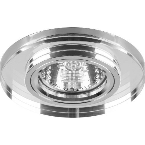 Светильник встраиваемый с белой LED подсветкой Feron 8060-2 потолочный MR16 G5.3 серебристый