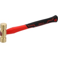 Молоток медный с фиберглассовой ручкой 250гр, 26х77мм, L290мм "Yato"
