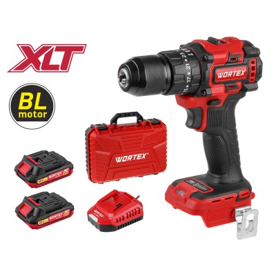Аккум. ударная дрель-шуруповерт WORTEX BD 2030-1 Li в чем. XLT SET БЕСЩЕТ., 18 В, 55 Н*м, 2х2 А*ч