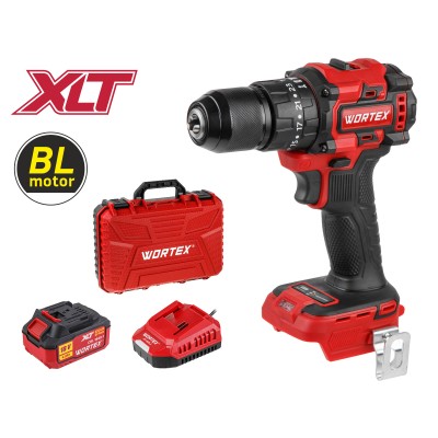 Аккум. ударная дрель-шуруповерт WORTEX BD 2030-1 Li в чем. XLT SET БЕСЩЕТ., 18 В, 55 Н*м, 1х4 А*ч
