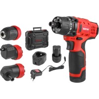 Аккум. дрель-шуруповерт WORTEX BD 1215 LiSET в чем. + 2 насадки, 12 В, 30 Н*м, 2х1.5 А*ч, БЗП 10 мм