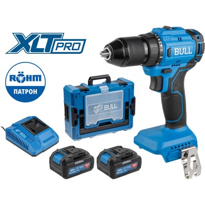 Аккум. дрель-шуруповерт BULL SR 1803 Xcase XLTpro БЕСЩЕТ., 2x4 А*ч, 18 В, 45 Н*м, БЗП 13 мм