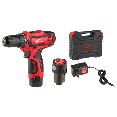 Аккум. дрель-шуруповерт WORTEX BD 1215-1 Li в чем. 12.0 В, 2 акк., 1.5 А/ч Li-Ion, 2 скор., 25 Нм