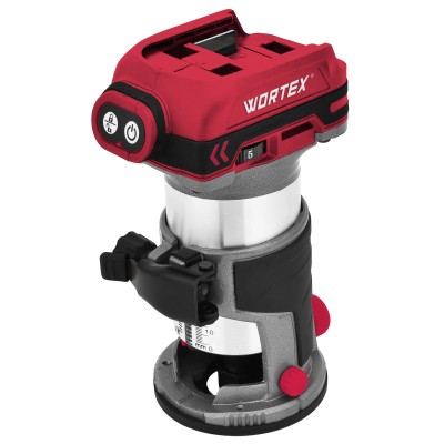 Аккум. фрезер кромочный WORTEX CMM 1835-1 в кор. ALL1 XLT SOLO БЕСЩЕТ., 18 В, цанга 6/8, рег. об.