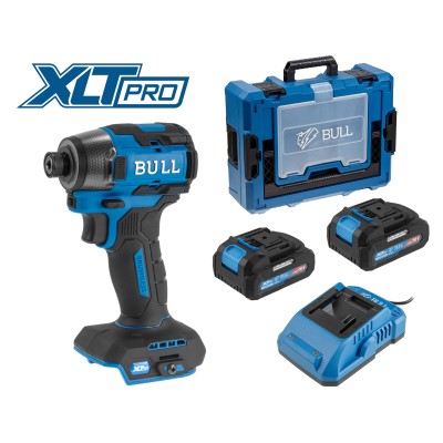 Аккум. ударный гайковерт/винтоверт BULL CID 2218 Xcase, XLTpro, SET, БЕСЩЕТ., 18 В, 220 Н*м, 2х4 А*ч