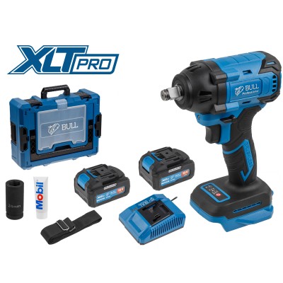 Аккум. ударный гайковерт BULL SC 1804 Xcase, XLTpro, БЕСЩЕТ., 18 В, 400 Н*м, 1/2", 2х4 А*ч, з/у 4 А