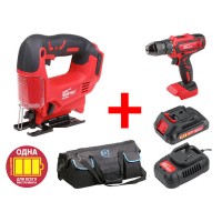 Аккум. лобзик WORTEX CJS 6529 в кор. ALL1 + АКЦИЯ (комплект с шуруповерт, акб, зу и сумка со скидой)