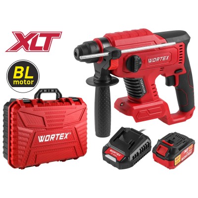 Аккум. перфоратор WORTEX CRH 1820-2 в чем. ALL1 XLT SET БЕСЩЕТ., 18 В, 2.2 Дж, 20 мм, 1х4 А*ч