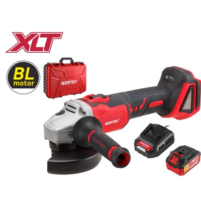 Аккум. углошлифмашина WORTEX CAG 1812 E в чем. ALL1 XLT SET БЕСЩЕТ., 18 В, 125 мм, 8000 об/мин