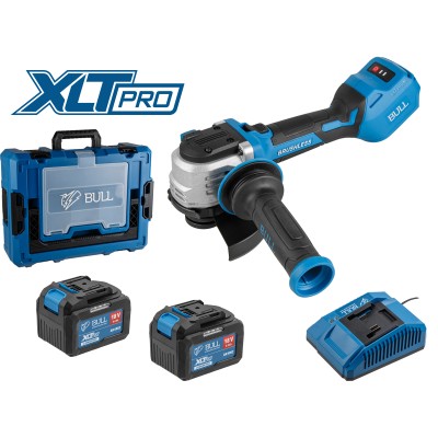 Аккум. углошлифмашина BULL CSG 1812-1 SR Xcase XLTpro 2x6 Ач БЕСЩЕТ, 125 мм, рег. об., 10 000 об/мин