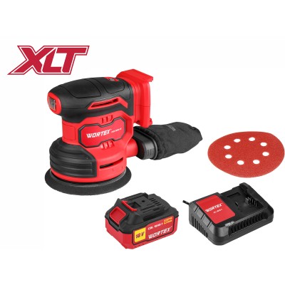 Аккум. эксцентриковая шлифмашина WORTEX COS 1218-1 E в кор. ALL1 XLT SET 18В, 125 мм, 6000-13000