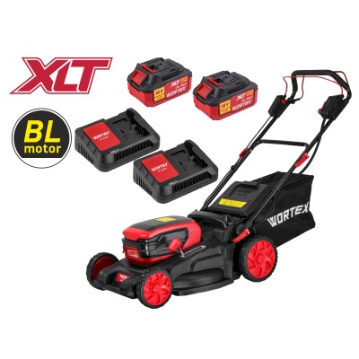 Газонокосилка аккум. WORTEX CLM 4536-4 в кор. XLT SET БЕСЩЁТ.ДВИГ., САМОХОД., 18В+18В, 2х4Ач, компл.
