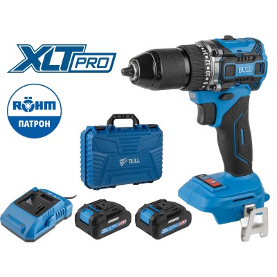 Аккум. дрель-шуруповерт BULL SR 1807 R-series SET XLTpro БЕСЩЕТ., 18 В, 60 Н*м, 2х2 А*ч, з/у 2 А