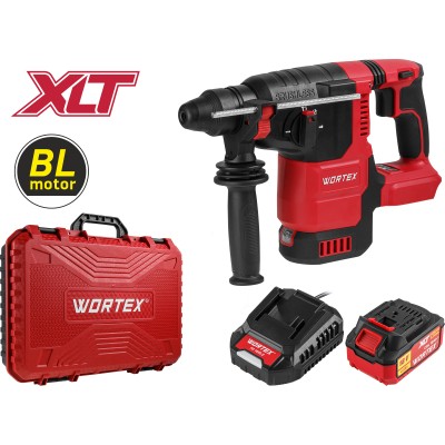 Аккум. перфоратор WORTEX CRH 1822 в чем. XLT SET БЕСЩЕТ., 18 В, 2.6 Дж, 26 мм, 1х4 А*ч