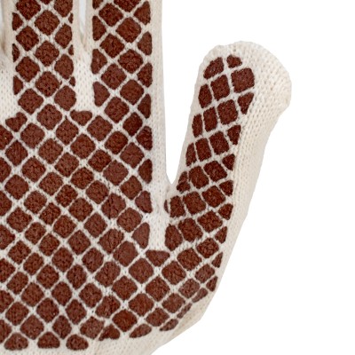 Перчатки трикотажные, ПВХ гель шахматный облив, оверлок Сибртех