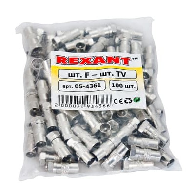 Переходник штекер F – штекер TV REXANT