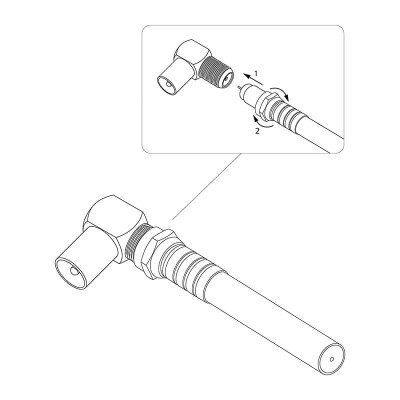 Переходник угловой гнездо F – штекер TV PROconnect Переходник угловой гнездо F – штекер TV PROconnect