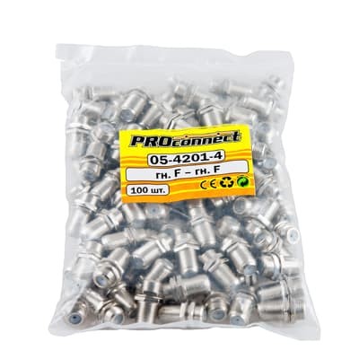 Переходник гнездо F – гнездо F, бочка с кольцом PROconnect Переходник гнездо F – гнездо F, бочка с кольцом PROconnect